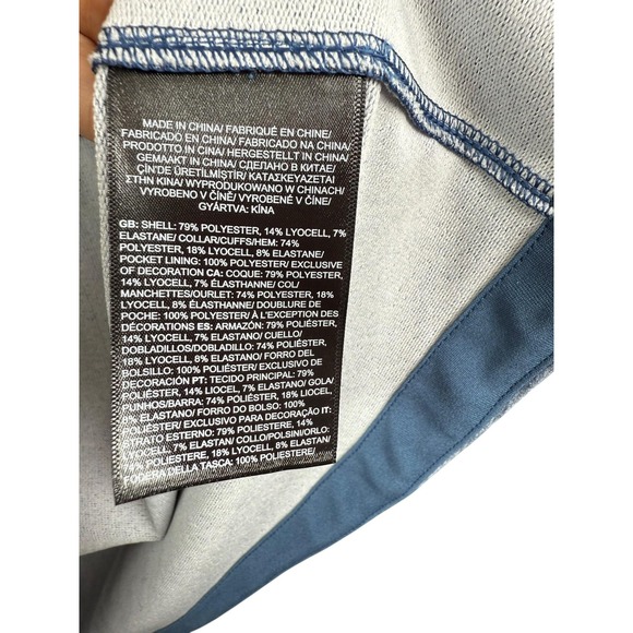 North Face Jacket Womens Medium Blue Hooded Full Zip Stretch Outdoor Athletic - Picture 8 of 9